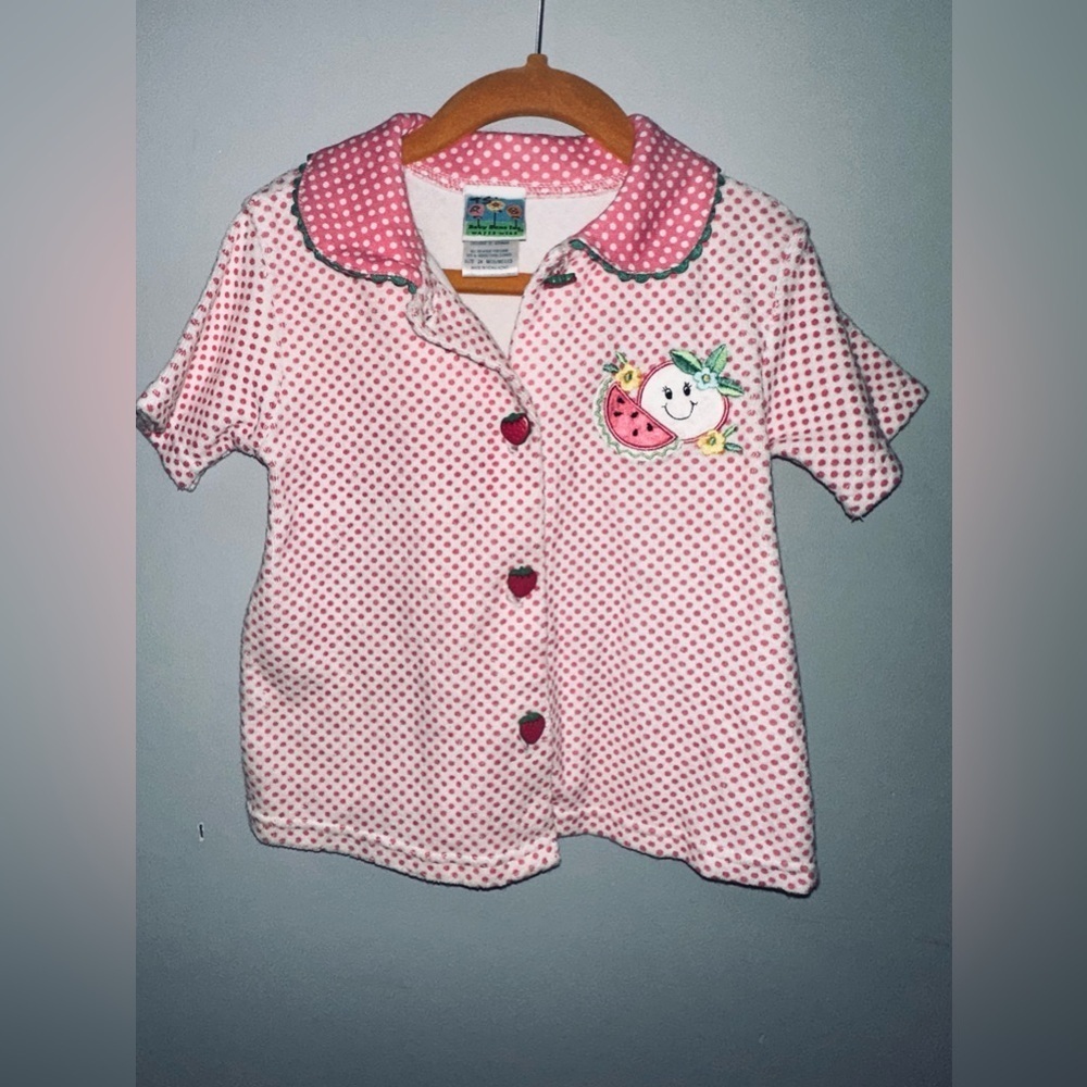 Baby Buns swim cover up with strawberry buttons size 24 months‎